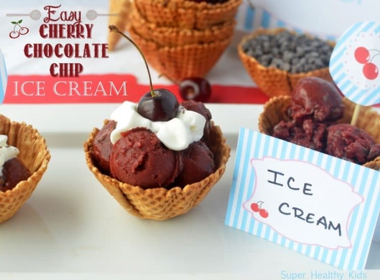 Cherry Chocolate Chip Ice Cream Recipe. Ice Cream that tastes so fresh, you'll think it's summer!